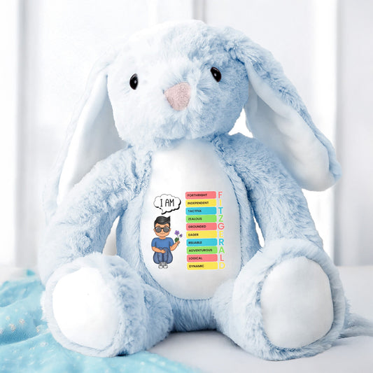 I am- Personalized Stuffed Bunny - KID032_BUN
