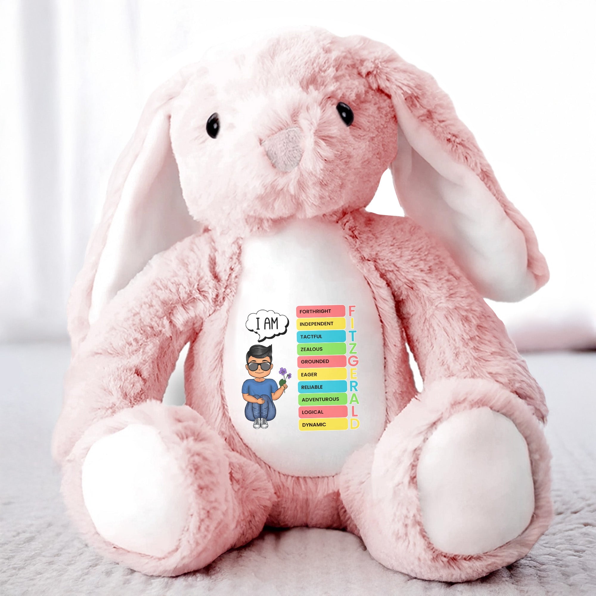 I am- Personalized Stuffed Bunny - KID032_BUN