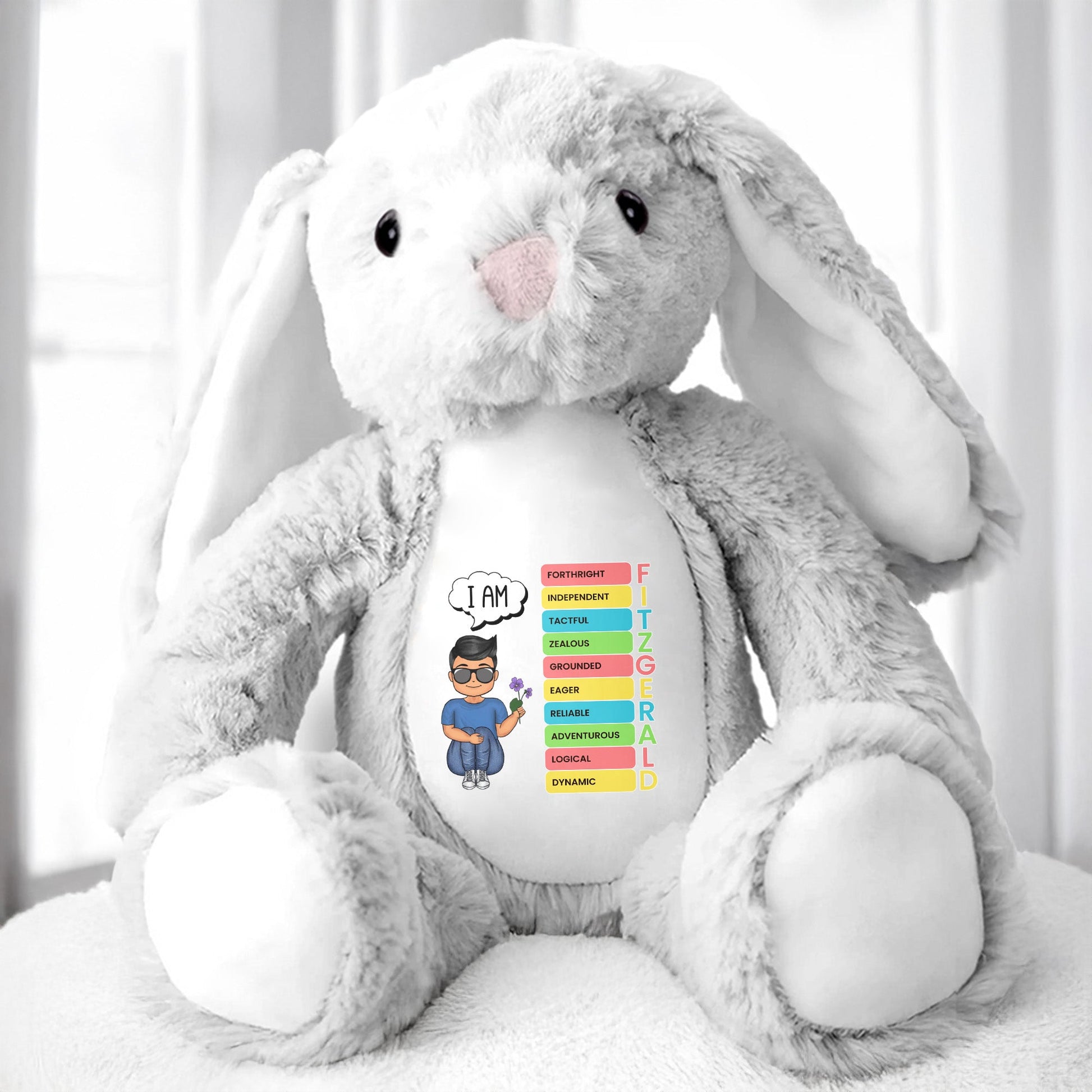 I am- Personalized Stuffed Bunny - KID032_BUN