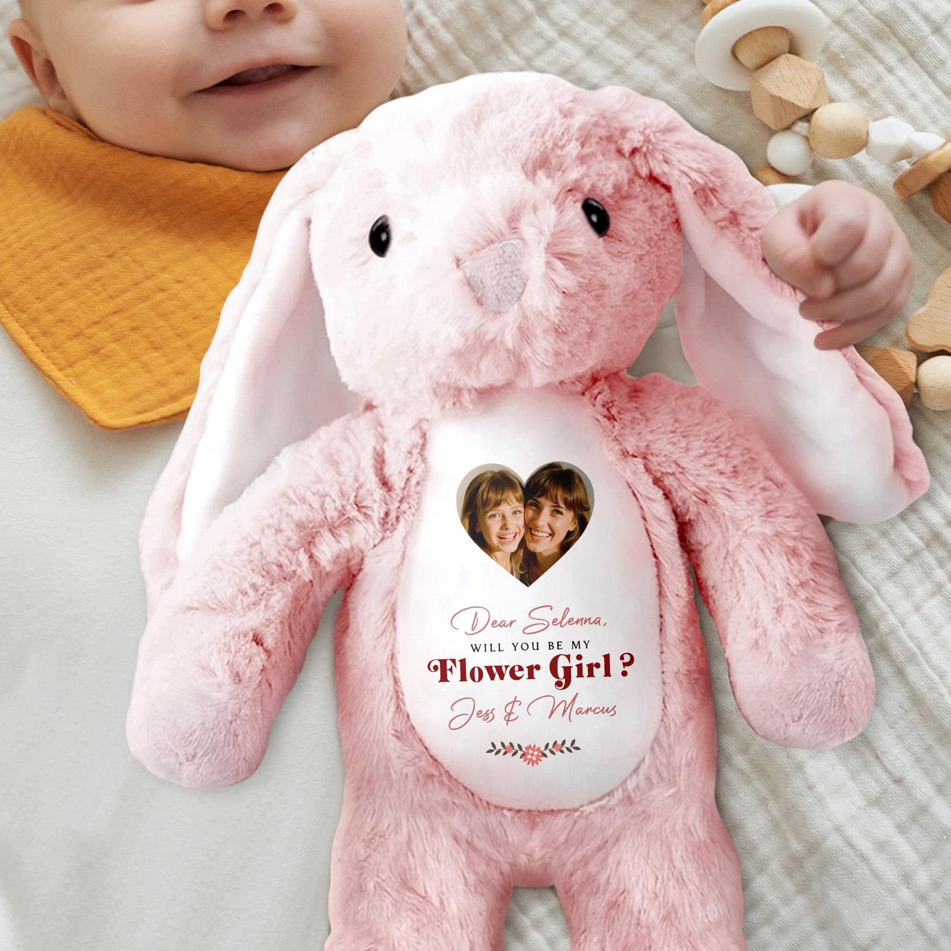 Dear Arthur, Will You Be My Flower Boy?, Stuffed Bunny - Personalized Stuffed Bunny - KID046_BUN
