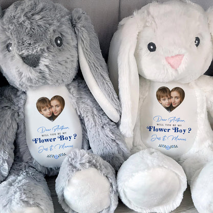 Dear Arthur, Will You Be My Flower Boy?, Stuffed Bunny - Personalized Stuffed Bunny - KID046_BUN