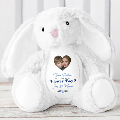 Dear Arthur, Will You Be My Flower Boy?, Stuffed Bunny - Personalized Stuffed Bunny - KID046_BUN