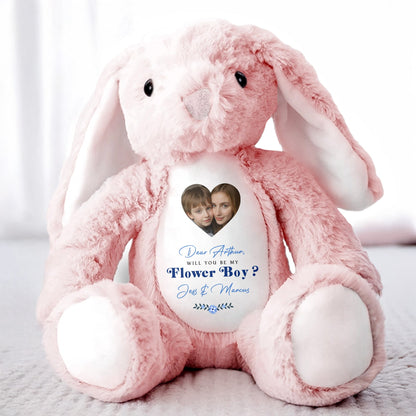 Dear Arthur, Will You Be My Flower Boy?, Stuffed Bunny - Personalized Stuffed Bunny - KID046_BUN