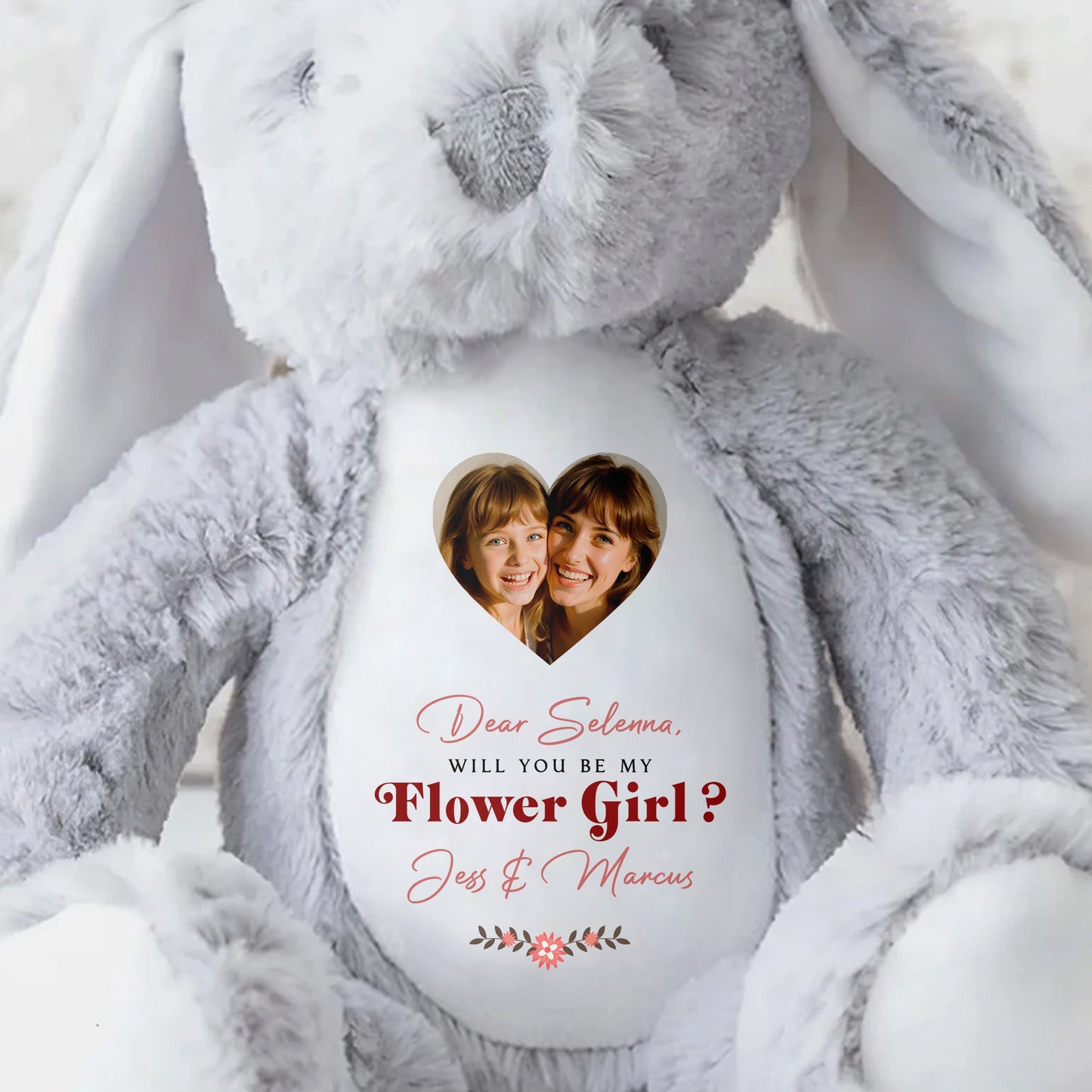 Dear Arthur, Will You Be My Flower Boy?, Stuffed Bunny - Personalized Stuffed Bunny - KID046_BUN