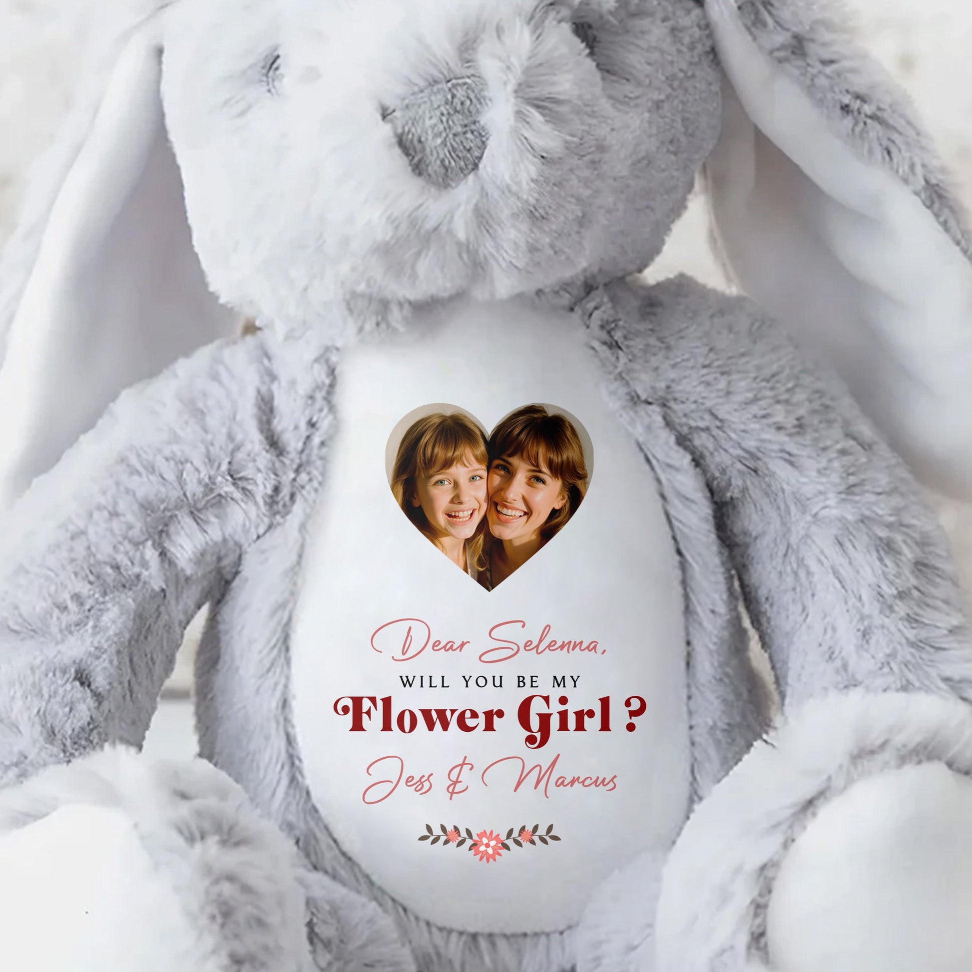 Dear Arthur, Will You Be My Flower Boy?, Stuffed Bunny - Personalized Stuffed Bunny - KID046_BUN