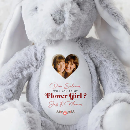 Dear Arthur, Will You Be My Flower Boy?, Stuffed Bunny - Personalized Stuffed Bunny - KID046_BUN