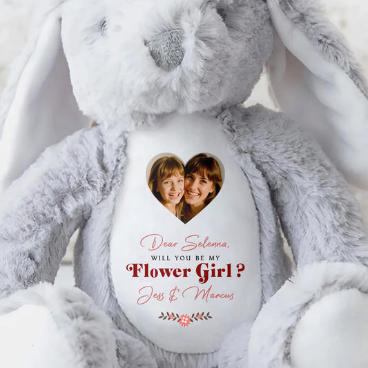 Dear Arthur, Will You Be My Flower Boy?, Stuffed Bunny - Personalized Stuffed Bunny - KID046_BUN