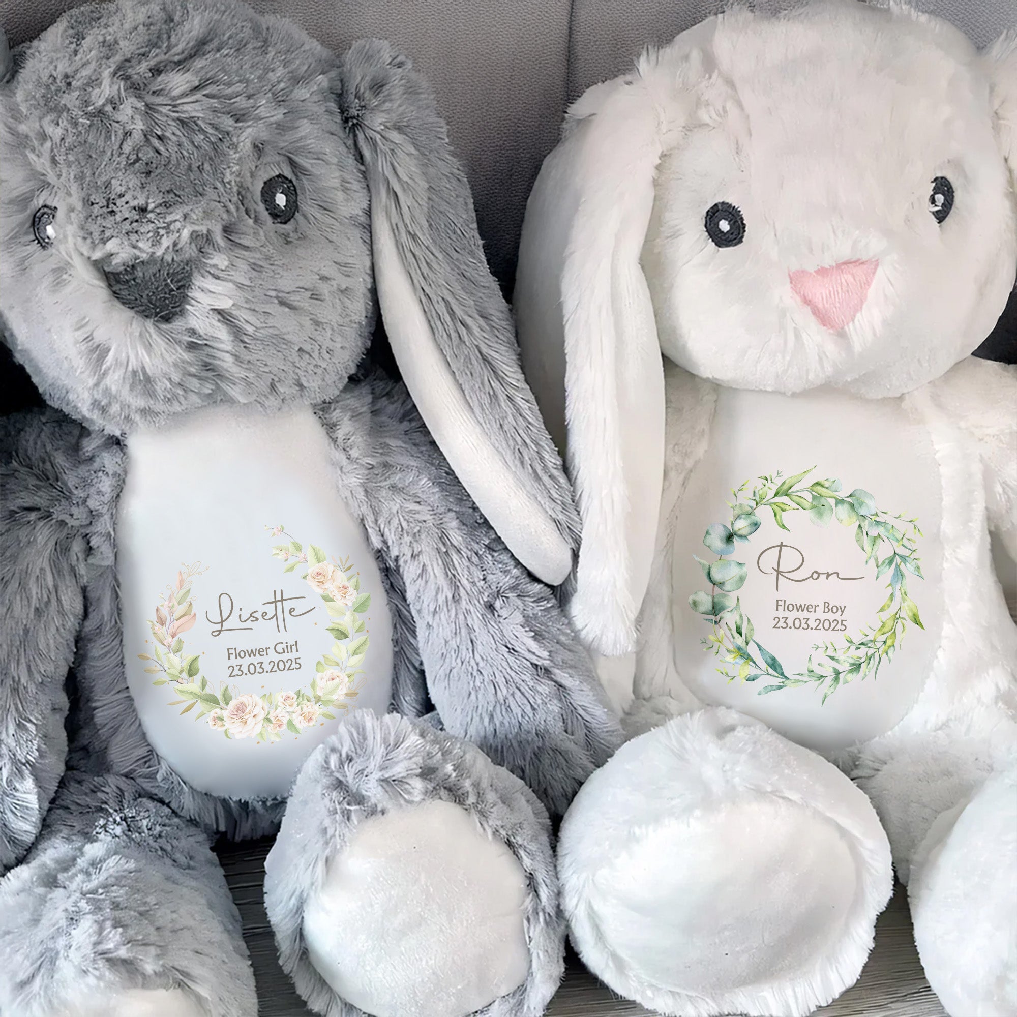 Flower Girl - Personalized Stuffed Bunny - KID047_BUN