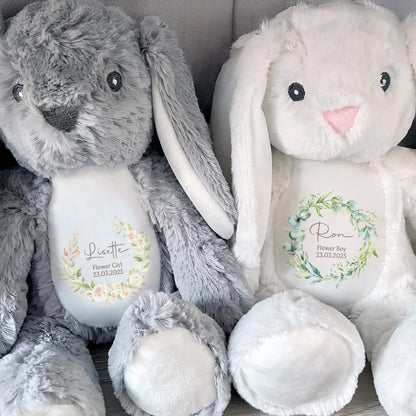 Flower Girl - Personalized Stuffed Bunny - KID047_BUN