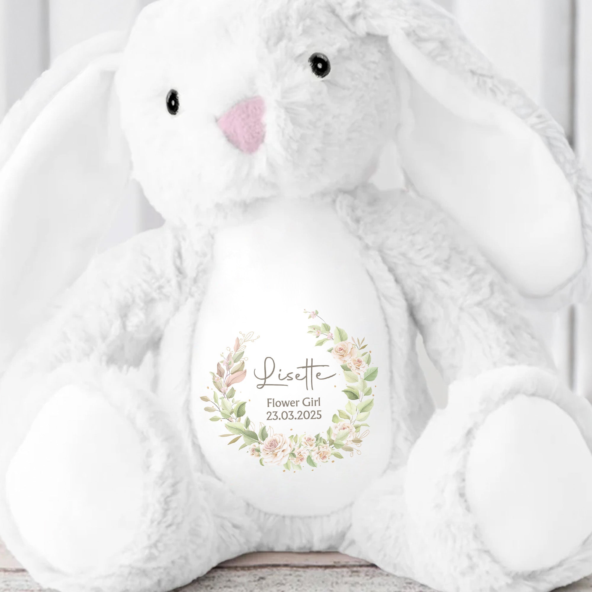 Flower Girl - Personalized Stuffed Bunny - KID047_BUN