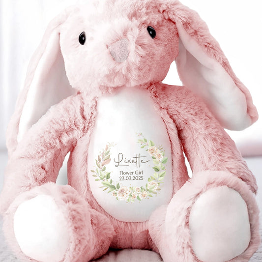 Flower Girl - Personalized Stuffed Bunny - KID047_BUN