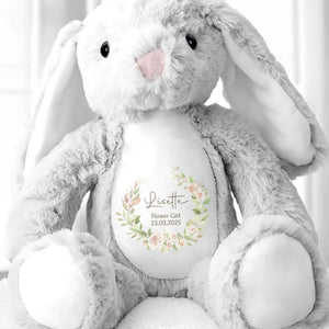 Flower Girl - Personalized Stuffed Bunny - KID047_BUN