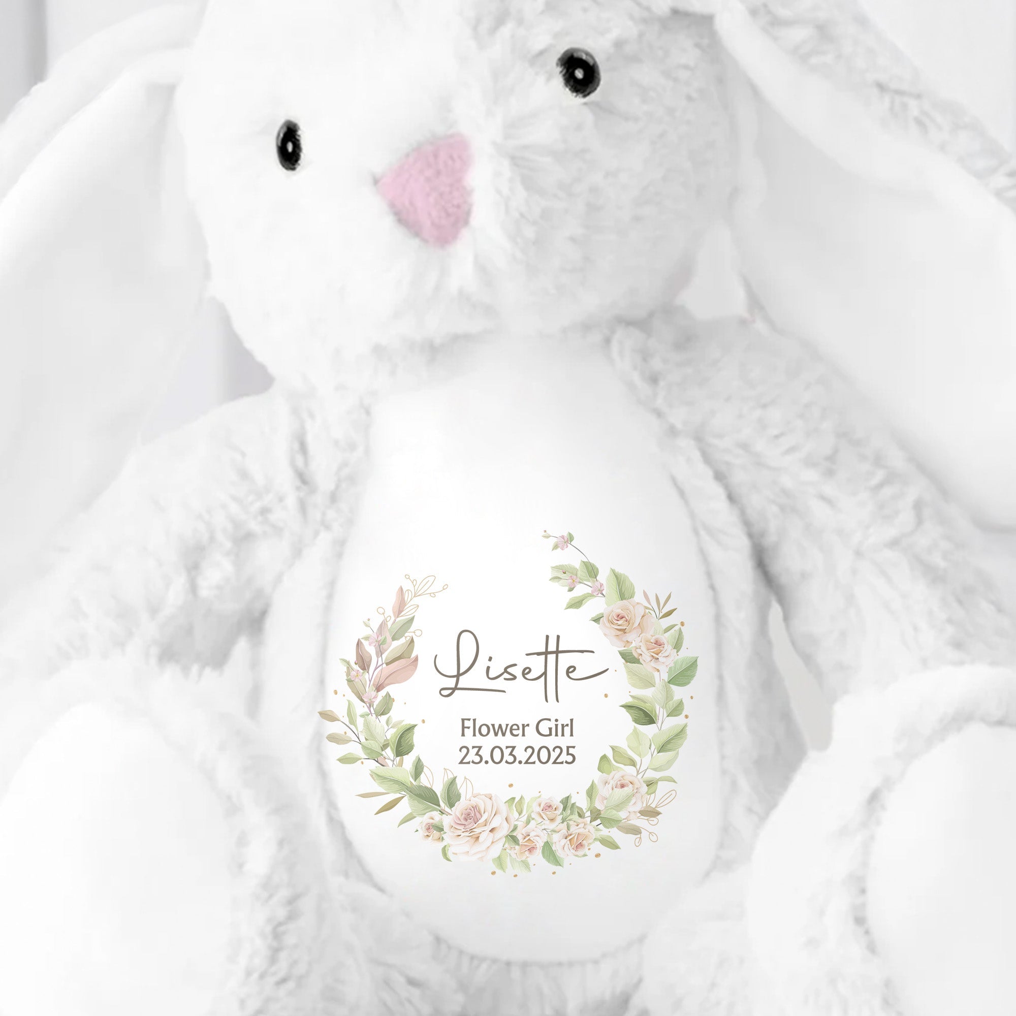 Flower Girl - Personalized Stuffed Bunny - KID047_BUN