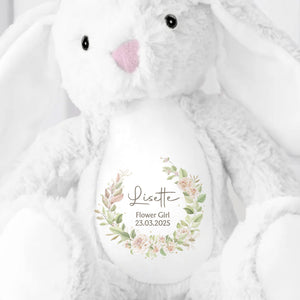 Flower Girl - Personalized Stuffed Bunny - KID047_BUN
