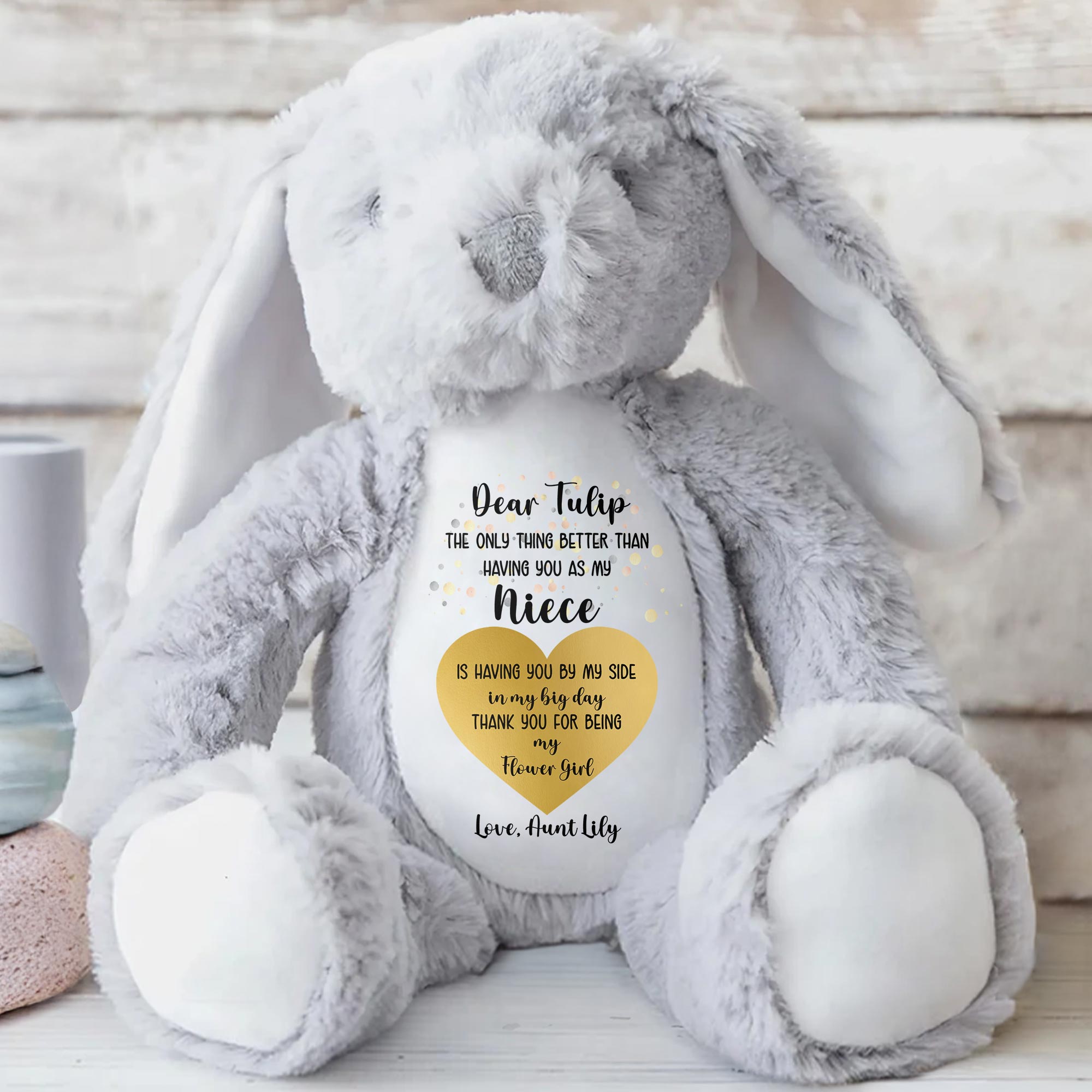 Dear Tulip, The Only Thing Better Than Having You As My Niece, Stuffed Bunny - Personalized Stuffed Bunny - KID048_BUN