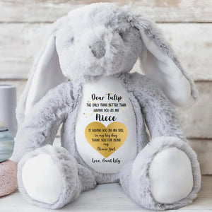 Dear Tulip, The Only Thing Better Than Having You As My Niece, Stuffed Bunny - Personalized Stuffed Bunny - KID048_BUN