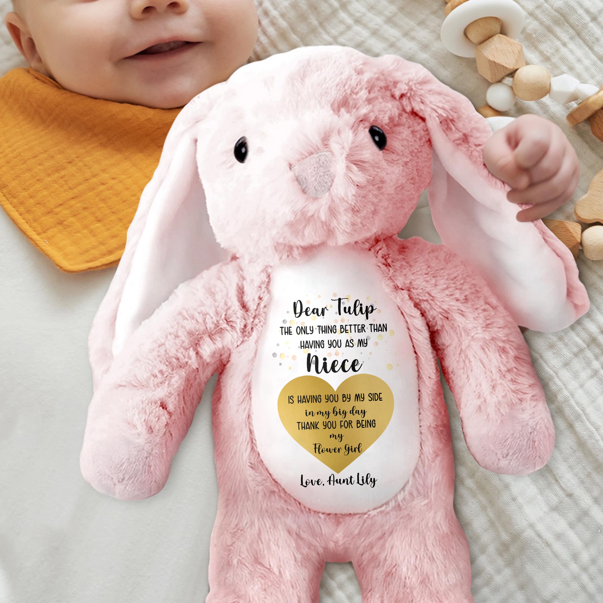 Dear Tulip, The Only Thing Better Than Having You As My Niece, Stuffed Bunny - Personalized Stuffed Bunny - KID048_BUN