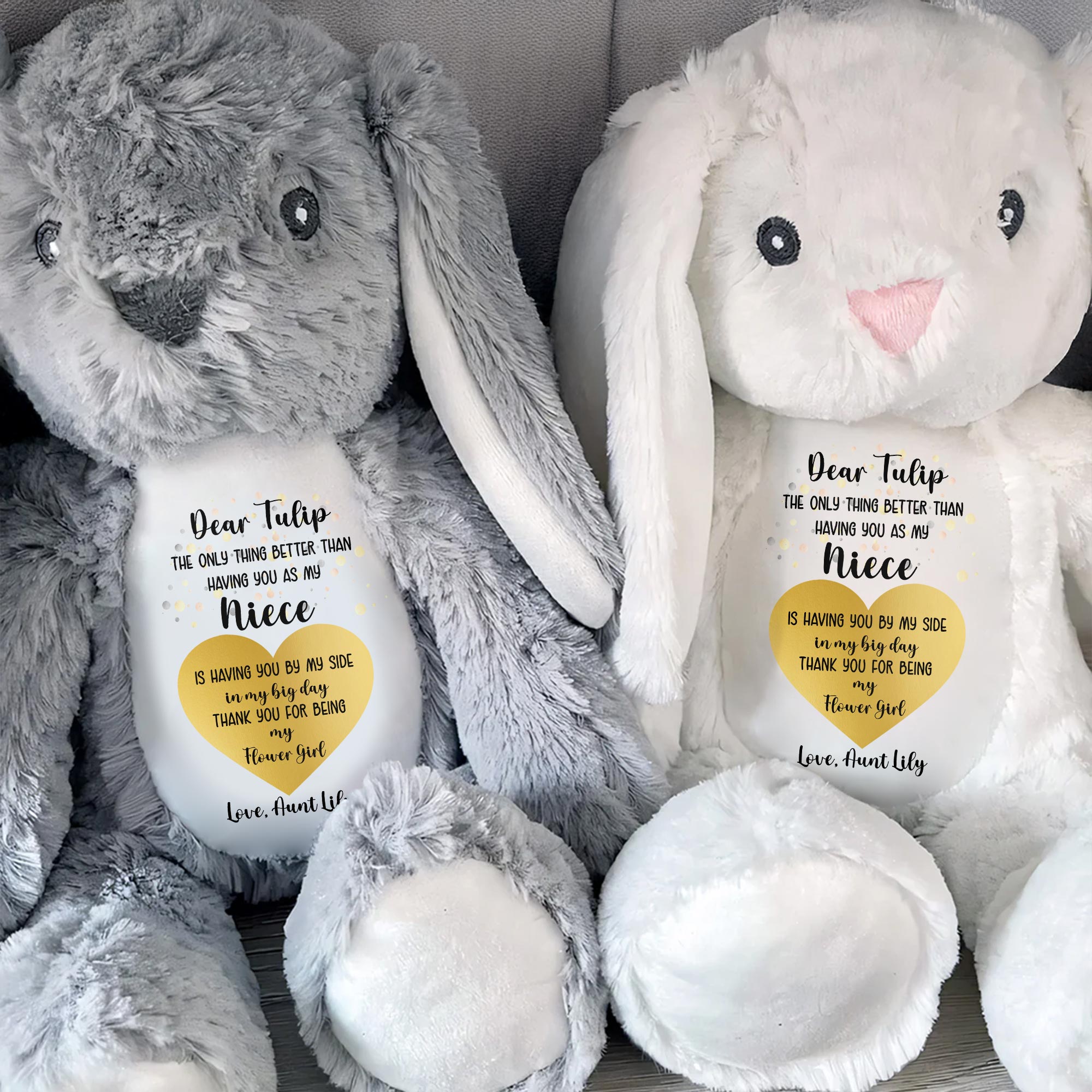 Dear Tulip, The Only Thing Better Than Having You As My Niece, Stuffed Bunny - Personalized Stuffed Bunny - KID048_BUN