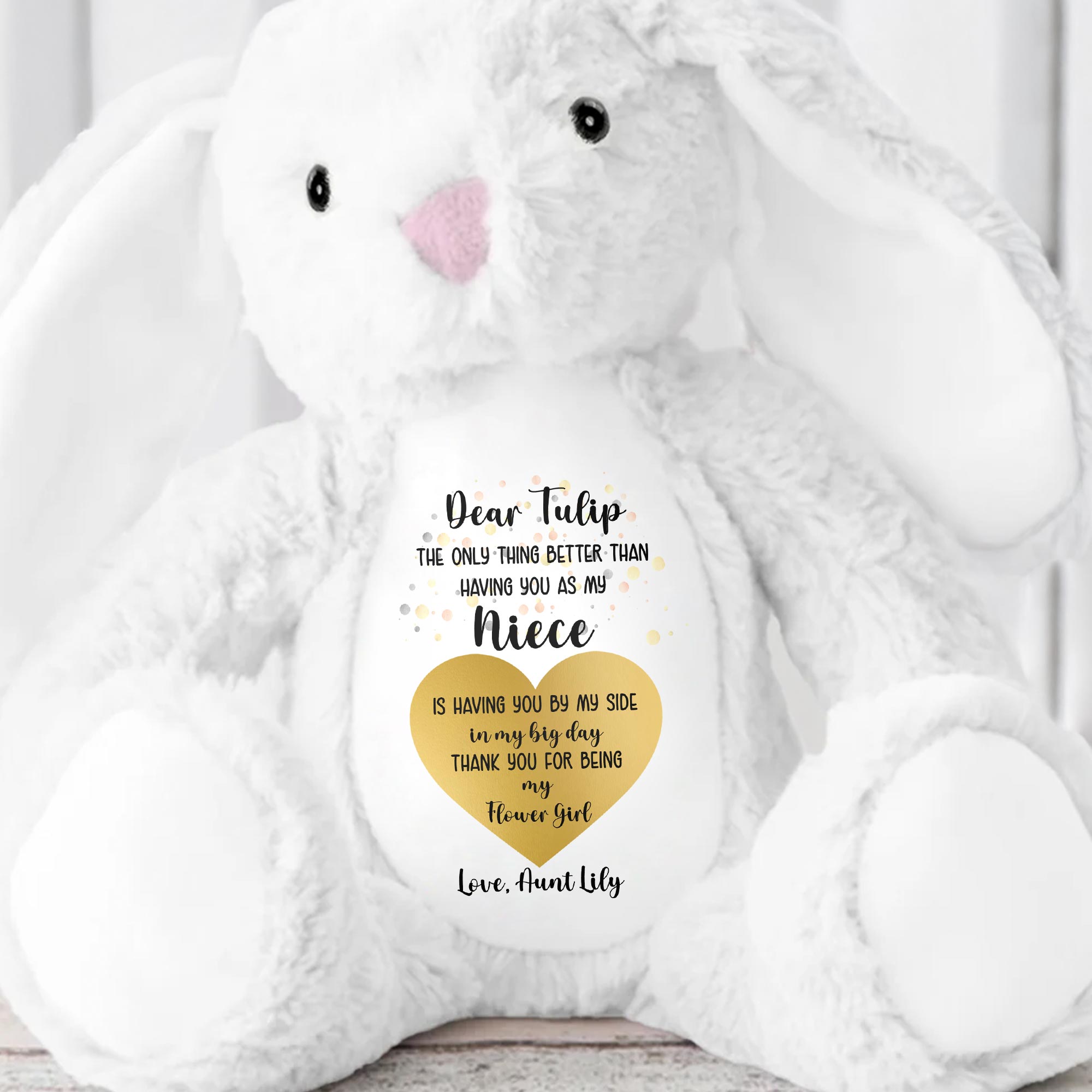 Dear Tulip, The Only Thing Better Than Having You As My Niece, Stuffed Bunny - Personalized Stuffed Bunny - KID048_BUN