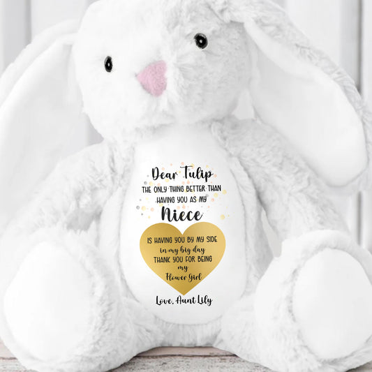 Dear Tulip, The Only Thing Better Than Having You As My Niece, Stuffed Bunny - Personalized Stuffed Bunny - KID048_BUN