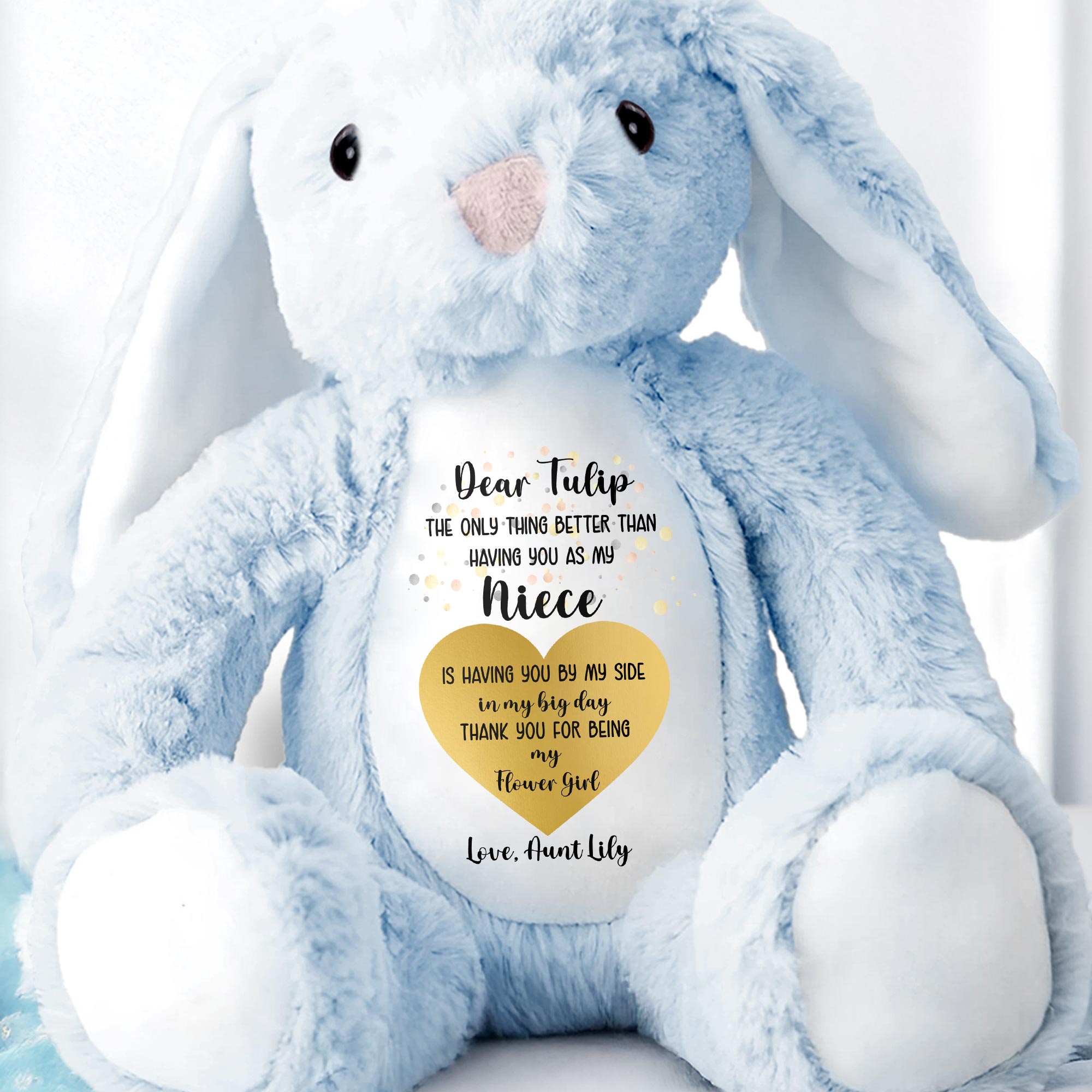 Dear Tulip, The Only Thing Better Than Having You As My Niece, Stuffed Bunny - Personalized Stuffed Bunny - KID048_BUN