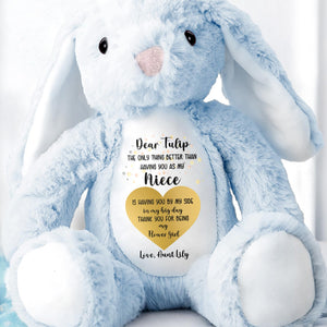 Dear Tulip, The Only Thing Better Than Having You As My Niece, Stuffed Bunny - Personalized Stuffed Bunny - KID048_BUN