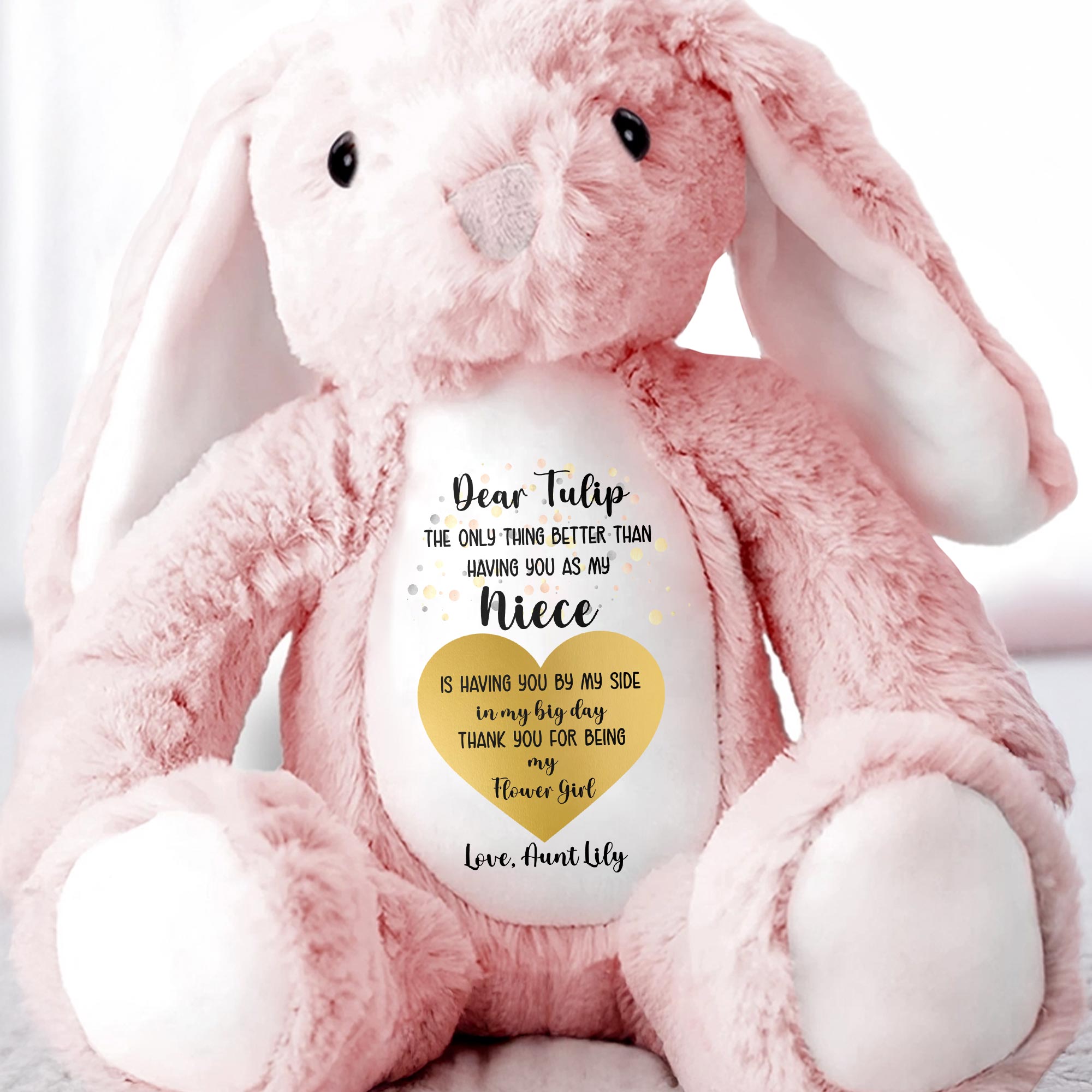 Dear Tulip, The Only Thing Better Than Having You As My Niece, Stuffed Bunny - Personalized Stuffed Bunny - KID048_BUN
