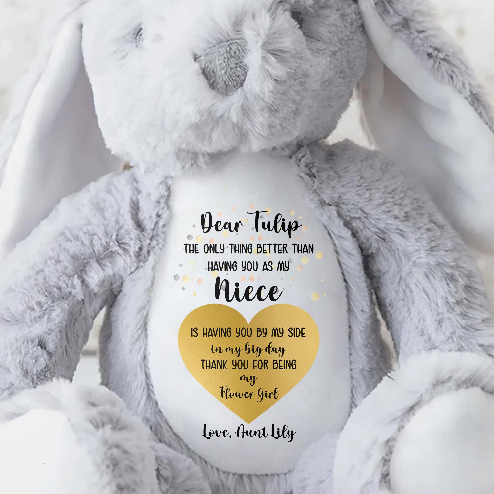 Dear Tulip, The Only Thing Better Than Having You As My Niece, Stuffed Bunny - Personalized Stuffed Bunny - KID048_BUN