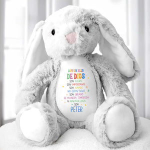 Soy Un Hijo De Dios, Soy Fuerte, Stuffed Bunny - Personalized Stuffed Bunny - KID050_BUN