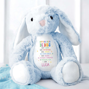 Soy Una Hija De Dios, Soy Fuerte, Stuffed Bunny - Personalized Stuffed Bunny - KID051_BUN