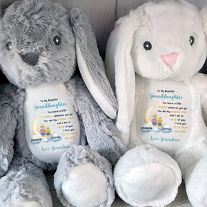 To My Beautiful Granddaughter, You Leave A Little Sparkle Wherever You Go, Stuffed Bunny and Stars - Personalized Stuffed Bunny - KID053_BUN