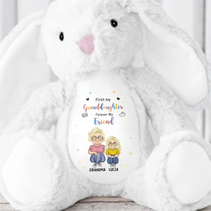 First My Granddaughter, Forever My Friend, Cartoon Characters - Personalized Stuffed Bunny - KID054_BUN