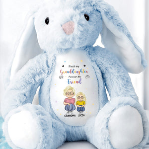 First My Granddaughter, Forever My Friend, Cartoon Characters - Personalized Stuffed Bunny - KID054_BUN
