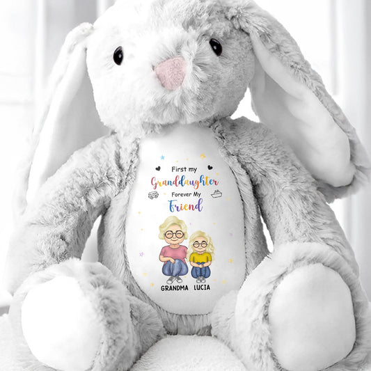 First My Granddaughter, Forever My Friend, Cartoon Characters - Personalized Stuffed Bunny - KID054_BUN