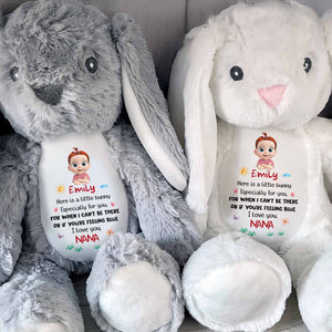 Little Bunny For You When You're Feeling Blue - Personalized Stuffed Bunny - KID087_BUN