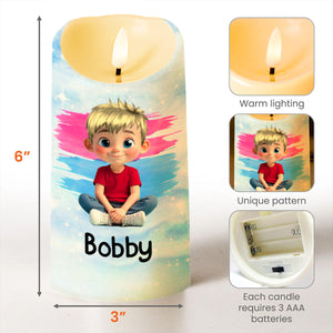 Here Together Or Miles Apart A Grandson Like You - Personalized Custom LED Candle - KID317_LECA
