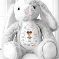 Je Suis Confiante Affirmations For Little Girl With Rainbow And Sun - Personalized Stuffed Bunny - KID407_BUN