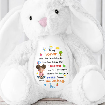 To My Sophia, Love And Pride Bunny With Hearts And Stars - Personalized Stuffed Bunny - KID480_BUN