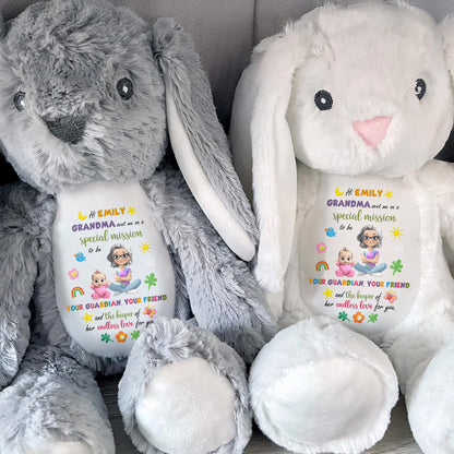 Special Mission To Be Your Guardian And Friend - Personalized Stuffed Bunny - KID505_BUN