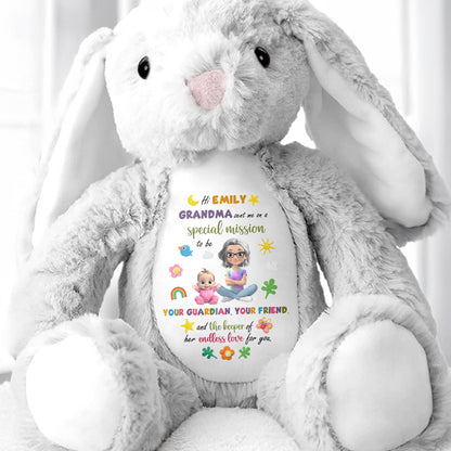 Special Mission To Be Your Guardian And Friend - Personalized Stuffed Bunny - KID505_BUN