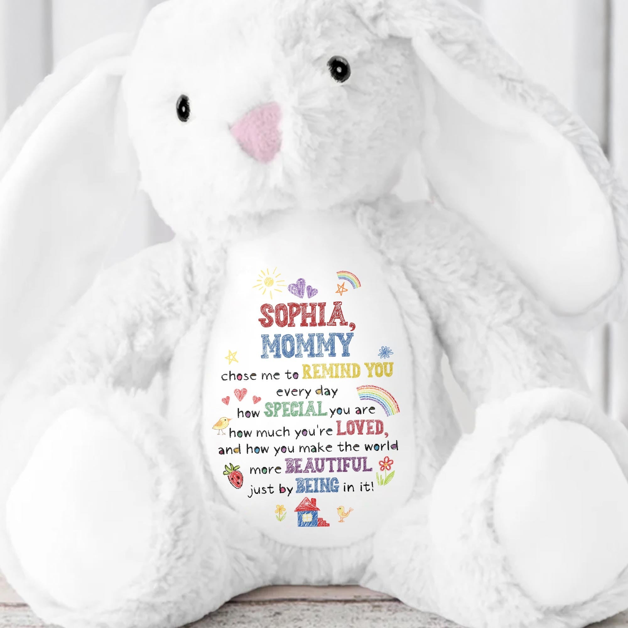Remind You Every Day How Special You Are - Personalized Stuffed Bunny - KID517_BUN