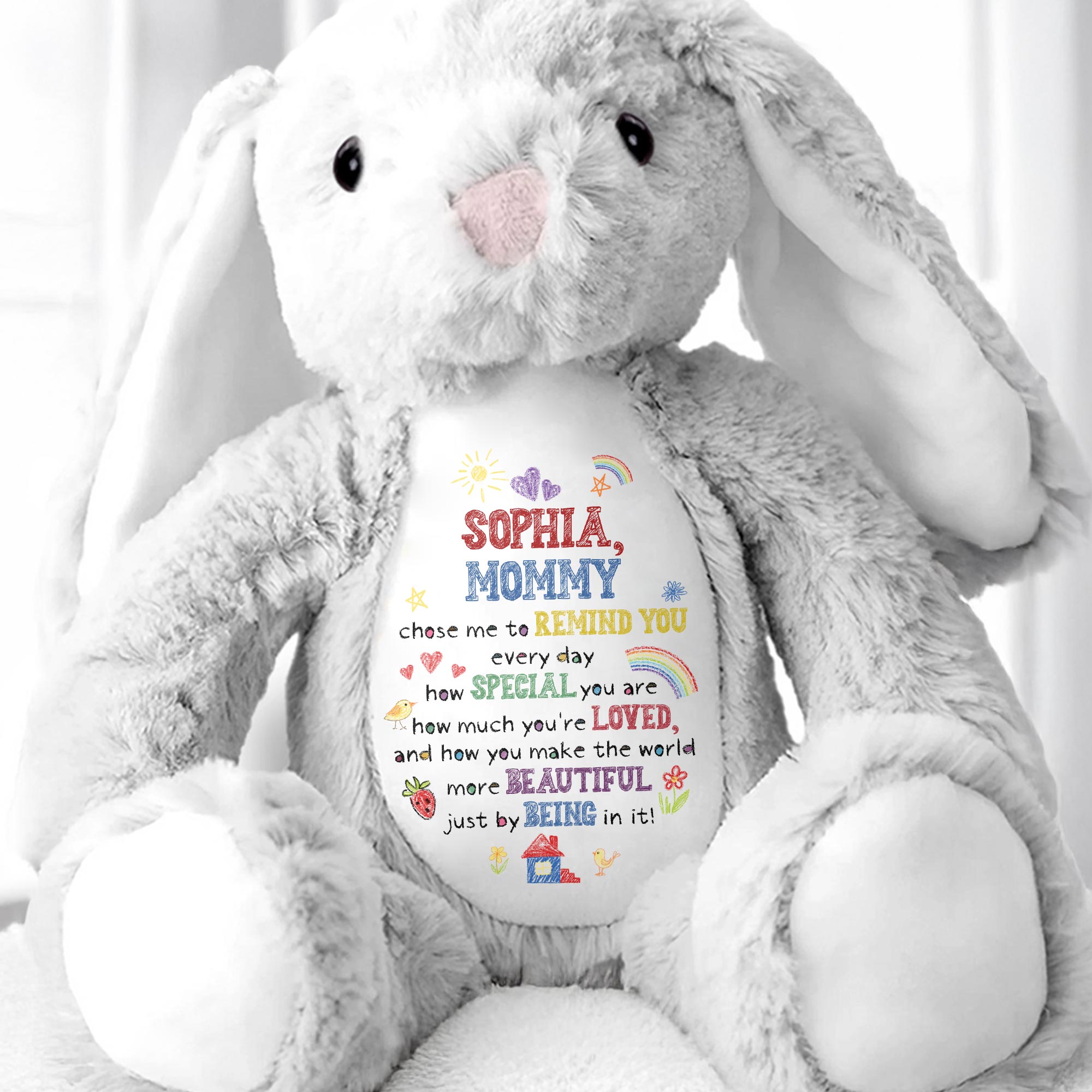 Remind You Every Day How Special You Are - Personalized Stuffed Bunny - KID517_BUN