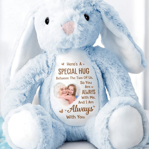 Special Hug Between The Two Of Us Custom Photo Bunny - Personalized Stuffed Bunny - KID547_BUN