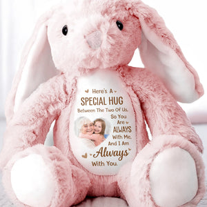 Special Hug Between The Two Of Us Custom Photo Bunny - Personalized Stuffed Bunny - KID547_BUN