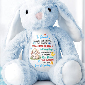 Grandma's Love In Every Hug Personalized Bunny With Stars And Toys - Personalized Stuffed Bunny - KID577_BUN