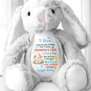 Grandma's Love In Every Hug Personalized Bunny With Stars And Toys - Personalized Stuffed Bunny - KID577_BUN