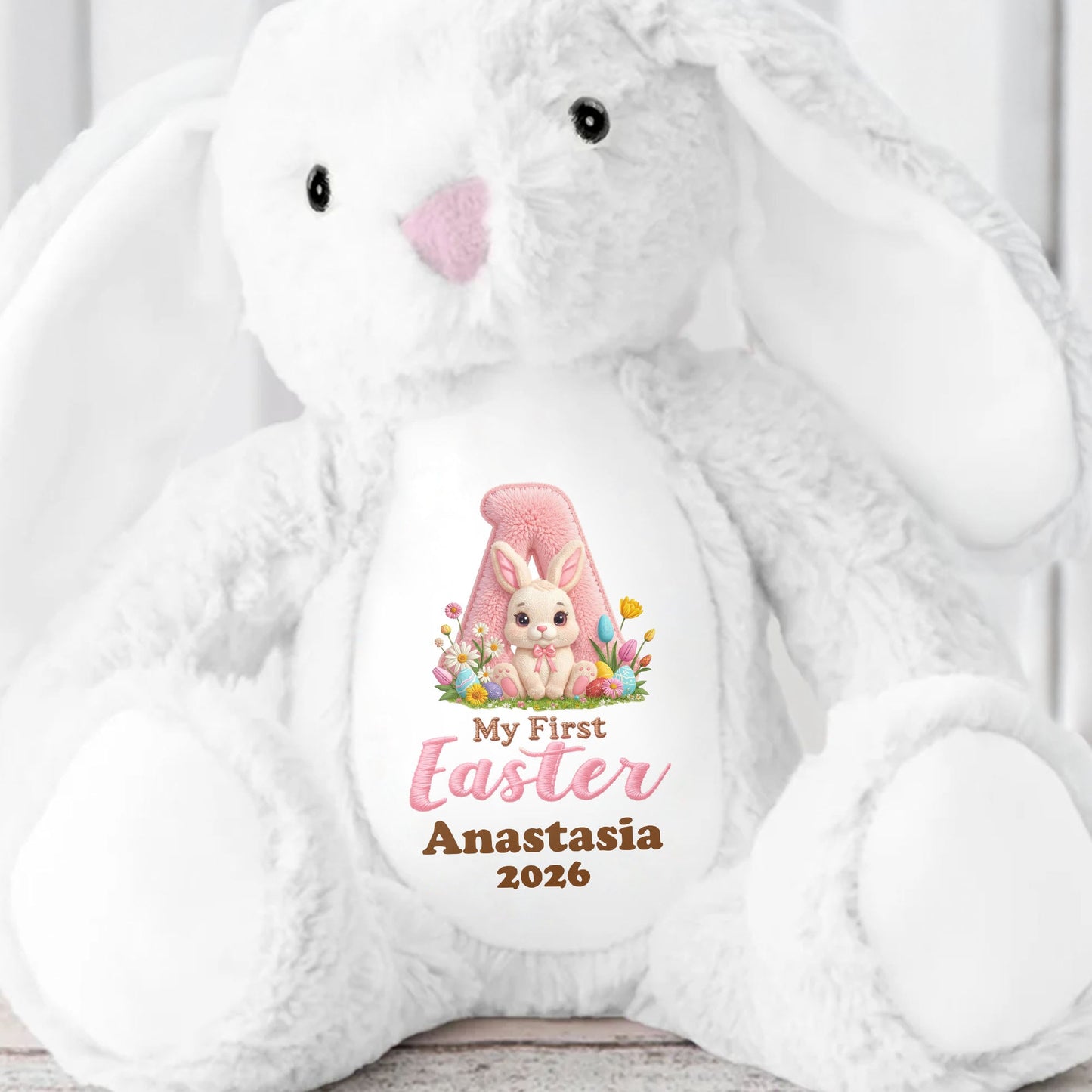 My First Easter Personalized Plush With Bunny And Easter Eggs - Personalized Stuffed Bunny - KID596_BUN