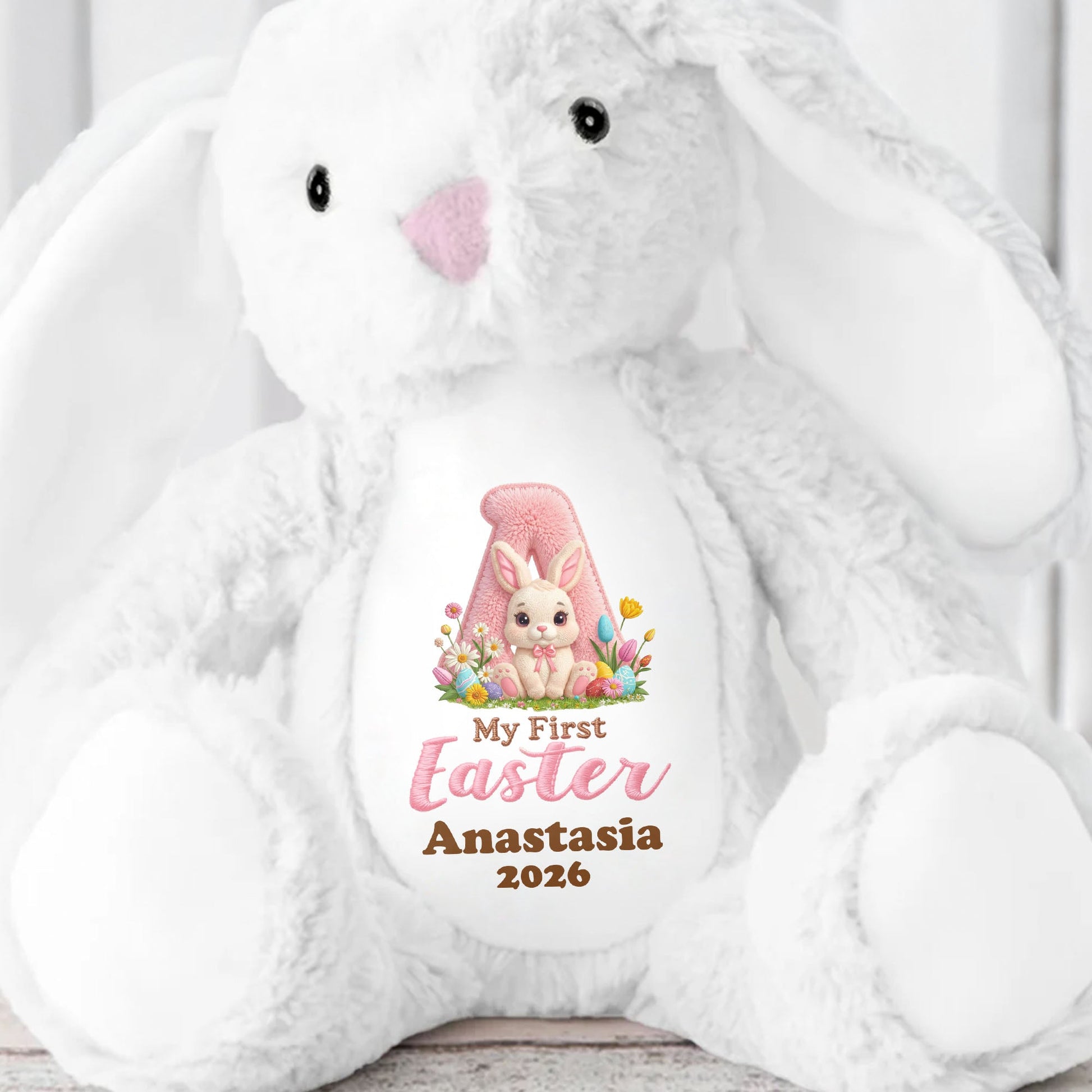 My First Easter Personalized Plush With Bunny And Easter Eggs - Personalized Stuffed Bunny - KID596_BUN