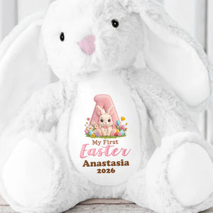 My First Easter Personalized Plush With Bunny And Easter Eggs - Personalized Stuffed Bunny - KID596_BUN