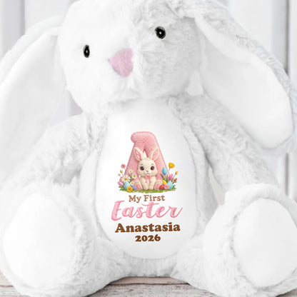 My First Easter Personalized Plush With Bunny And Easter Eggs - Personalized Stuffed Bunny - KID596_BUN